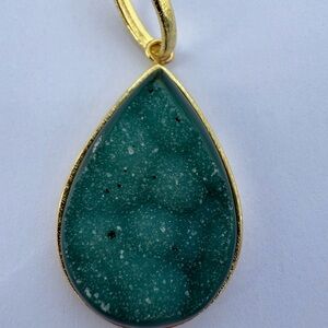 Marcia Moran Green Druzy Necklace